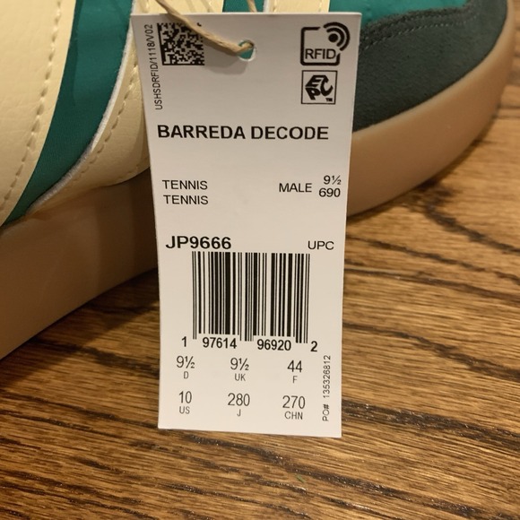 Adidas Barreda Decode Court Green Warm Vanilla Shoes Sneaker Mens Size 10 JP9666 - Picture 5 of 9